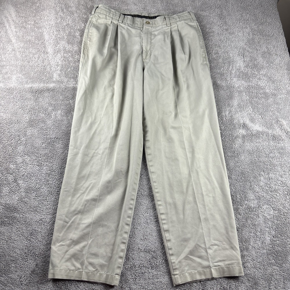 Savane Dress Pants Mens Tag (34x31*) measured 32x28* Beige Khaki Straight Leg
